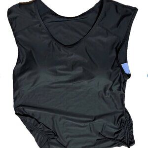 HILOR Women's Underwire One Piece Swimsuit Top Swim Ware Padded -Black Size-16